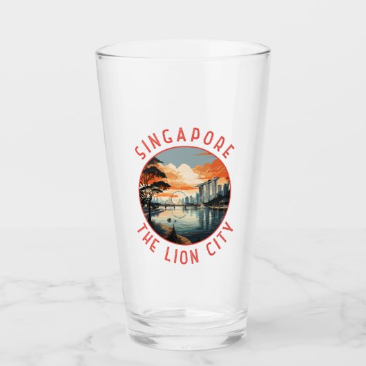 Verre Singapore Retro Distressed Circle (Devant)