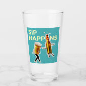 Verre "Sip Happens" quirky and light-hearted Beer Glass (Devant)