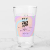 Verre site web de mariage rsvp q r code ajouter nom text (Dos)