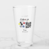Verre Site web d'entreprise simple code à barres QR code (Dos)