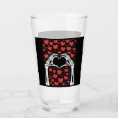 Verre Skeleton Coeur main Valentines Jour Amour drôle (Devant)