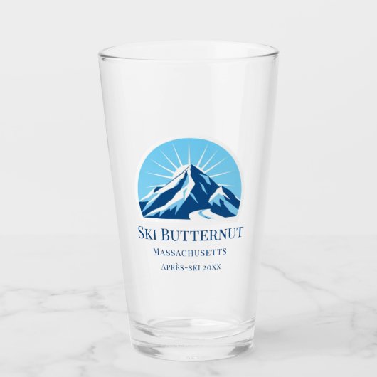 Verre Ski Butternut Basin Massachusetts ski resort glass (Devant)
