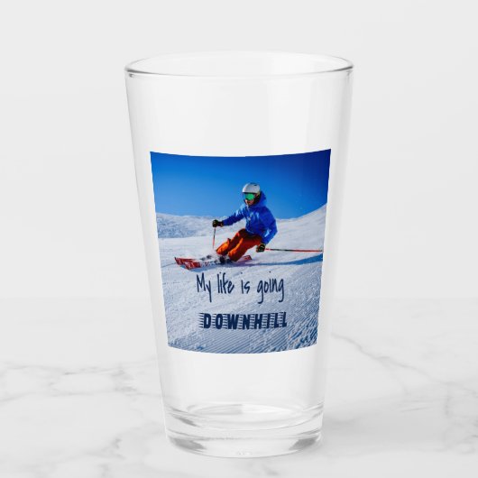 Verre Ski de descente Funny Motivational Ski de neige (Devant)