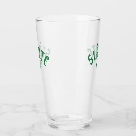 Verre SLÀINTE Funny Irish St. Patrick's Day Clover vert (Gauche)