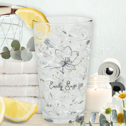 Verre Slate Gray Floral Line Art Minimalist Zen