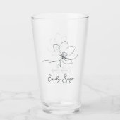 Verre Slate Gray Floral Line Art Minimalist Zen (Devant)