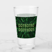 Verre SlipperyJoe's 69 code binaire vert vibrant calcul (Devant)