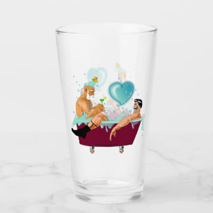 Verre SlipperyJoe's deux gays hommes aiment la baignoire