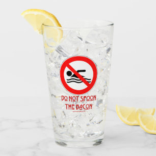 Verre SlipperyJoe's Do Not Spoon Bacon rouge avertisseme