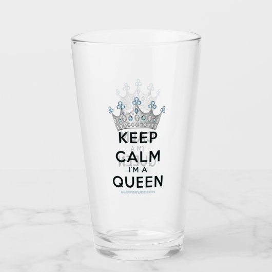 Verre SlipperyJoe's Keep Calm Queen couronne joyaux a (Devant)