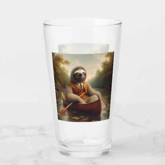 Verre Sloth Dans Un Canoë (Dos)