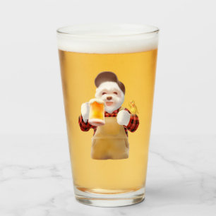 Verre Smile Pup : À votre santé ! Bichon Frise Beer Art 