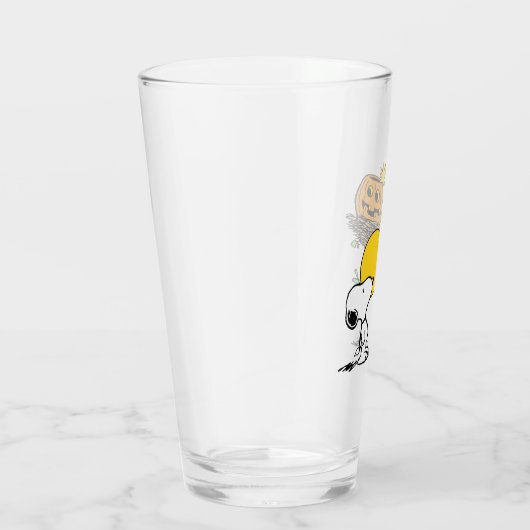 Verre Snoopy & Bois Nid Avec Jack O'Lantern (Droite)