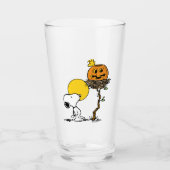 Verre Snoopy & Bois Nid Avec Jack O'Lantern (Devant)