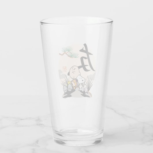 Verre Snoopy, Charlie Brown et Woodstock - Ami (Dos)