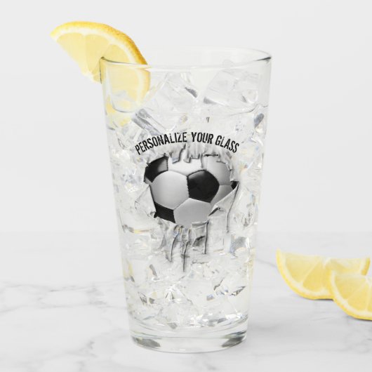 Verre Soccer Torn (Personnalisé) (Devant glace)