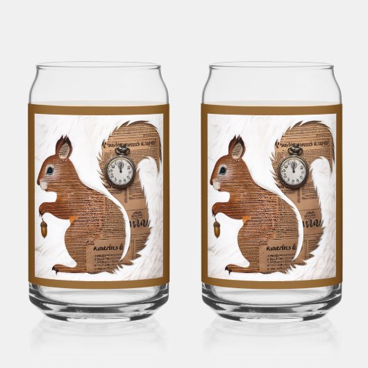 Verre Soda Écureuil en Papier (Recto)