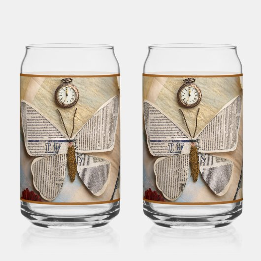 Verre Soda Papillon en Papier (Recto)
