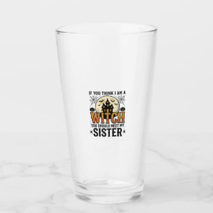 Verre Sœur Sorcière Drôle Halloween Graphique Vintage_1