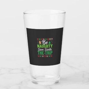 Verre Sois méchant, sauve le Père Noël drôle de Noël SVG