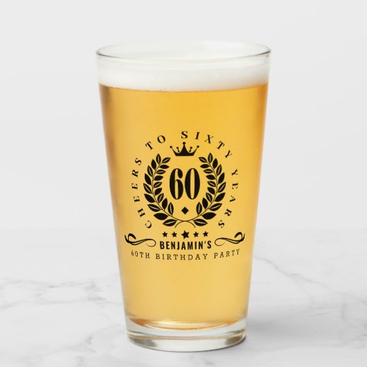Verre Soixante Ans Personnalisé 60e Anniversaire (Devant (rempli))