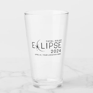 Verre Solar Eclipse 2024 Lieu personnalisé Commémoratif