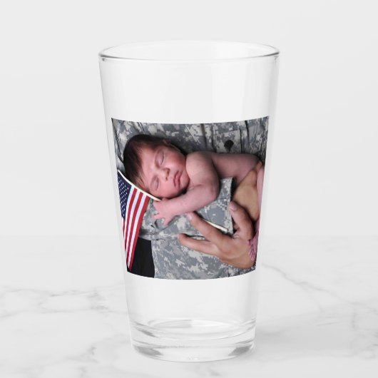 Verre Soldat militaire américain mignon bébé à boire du  (Devant)