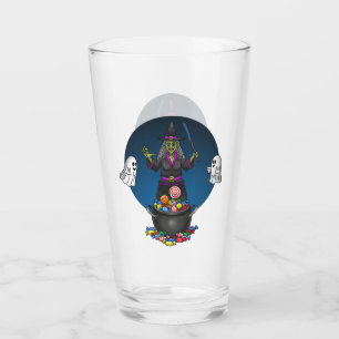 Verre Sorcière verte et fantômes Trick ou traiter Hallow