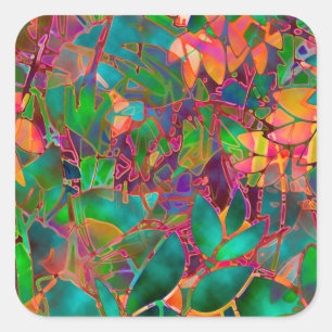Verre souillé d'abrégé sur floral autocollant