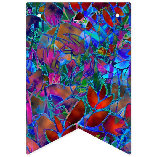 Verre souillé d'abrégé sur floral bannière (Premier drapeau)