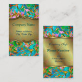 Verre souillé d'abrégé sur floral carte de visite (Devant / Derrière)