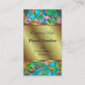 Verre souillé d'abrégé sur floral carte de visite (Dos)