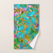 Verre souillé d'abrégé sur floral réglé serviette (Serviette à main)