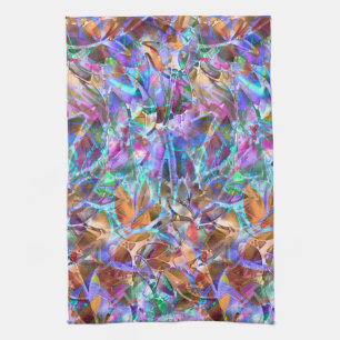 Verre souillé d'abrégé sur floral serviette