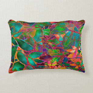 Verre souillé floral de coussin d'accent