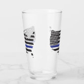 Verre Soutien à la police Thin Blue Line, drapeau améric (Gauche)