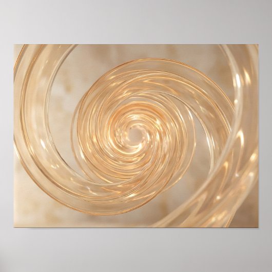 Verre Spirale Abstrait Doré Art Mural (Devant)