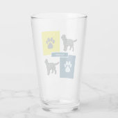 Verre Sprocker Spaniel Chien Silhouette et Paw Y&B Grid (Dos)