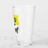 Verre Sprocker Spaniel Chien Silhouette et Paw Y&B Grid (Gauche)