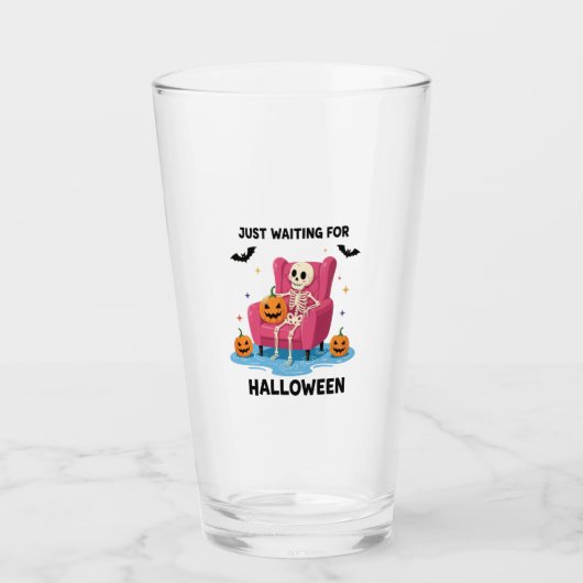 Verre Squelette attendant juste Halloween (Devant)
