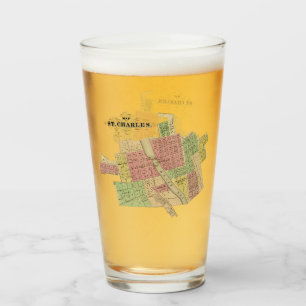 Verre St Charles ILLINOIS 1871 CARTE FOX RIVER KANE COMT