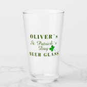 Verre St Patrick`s day Nom Bière (Devant)