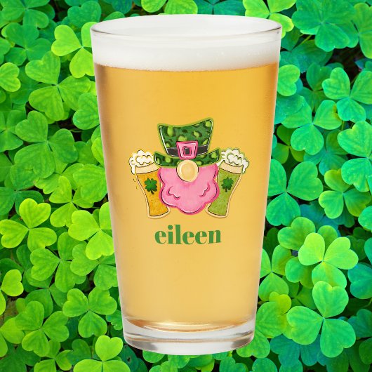 Verre St. Patrick’s Day Pink Leprechaun Beer Custom