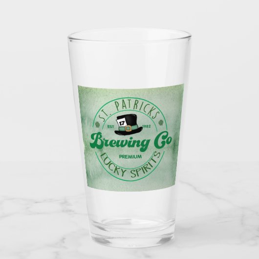 Verre St. Patricks Brewing Co. | Bière Lucky Spirits (Devant)