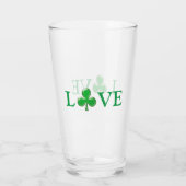 Verre St. Patrick's Day Irlandais Love Green Clover Sham (Dos)