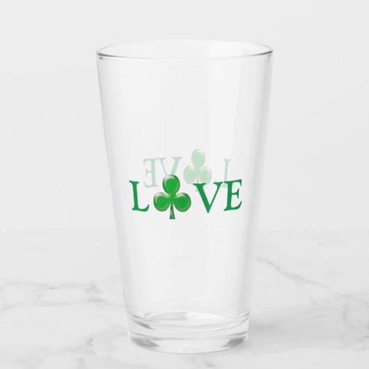 Verre St. Patrick's Day Irlandais Love Green Clover Sham (Dos)
