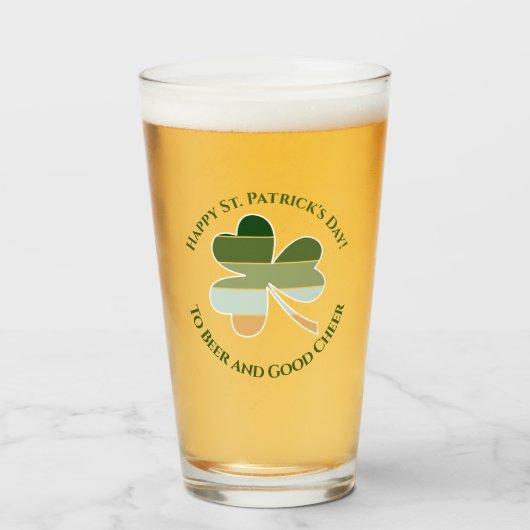 Verre St. Patrick's Day Lucky Irish Shamrock Retro (Devant (rempli))