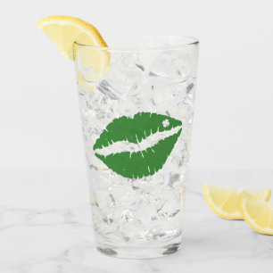 Verre St Patrick's Day Lucky Shamrock Lips irlandais