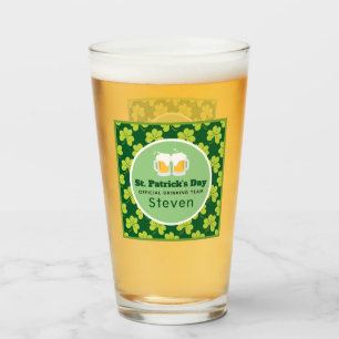 Verre St. Patrick's Drinking Team Clover Motif