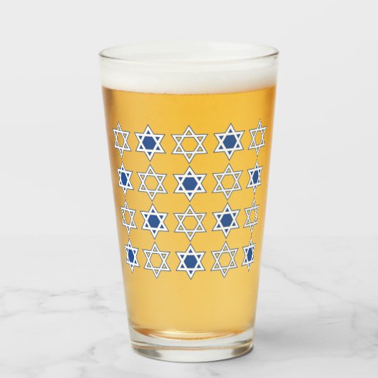 Verre Star of David Beer Glasses, (Devant (rempli))